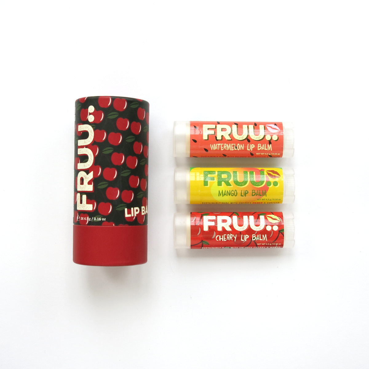 Cherry, Watermelon and Mango Lip Balm Gift Set